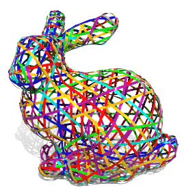 A bunny woven from straight ribbons